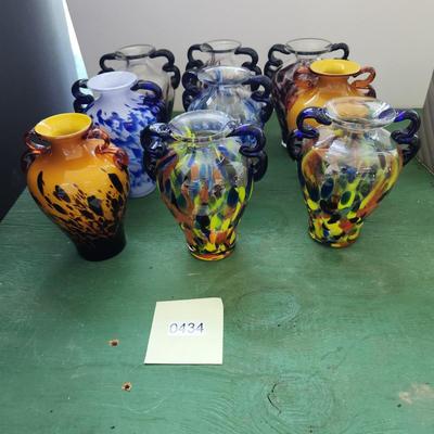 Lot of 9 Art Glass Vases