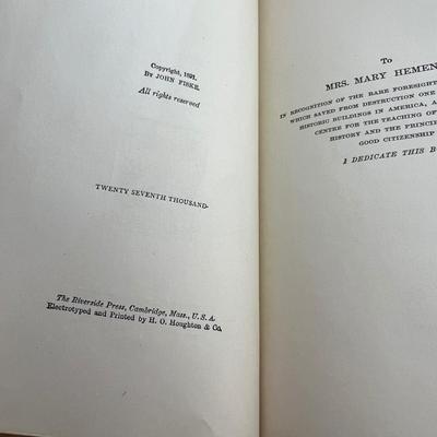 John Fiske - Two Collections of Antique Books (LR-RG)