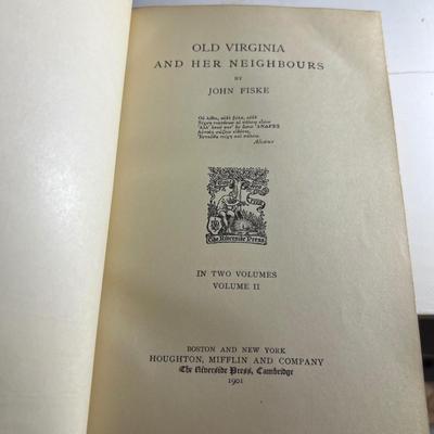 John Fiske - Two Collections of Antique Books (LR-RG)