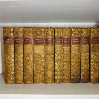 John Fiske - Two Collections of Antique Books (LR-RG)
