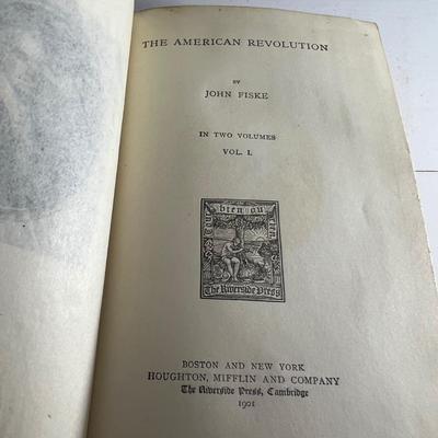 John Fiske - Two Collections of Antique Books (LR-RG)