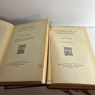 John Fiske - Two Collections of Antique Books (LR-RG)