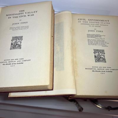 John Fiske - Two Collections of Antique Books (LR-RG)