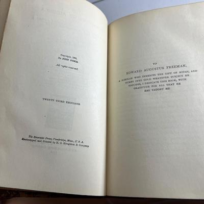 John Fiske - Two Collections of Antique Books (LR-RG)