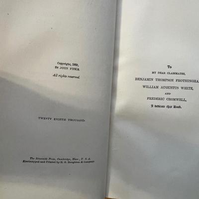 John Fiske - Two Collections of Antique Books (LR-RG)