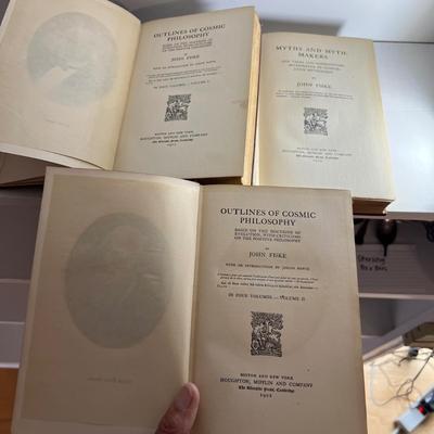 John Fiske - Two Collections of Antique Books (LR-RG)