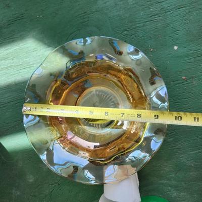 7 11" & 1 9.5" Depression Glass Fruit Bowls Herringbone & Iris
