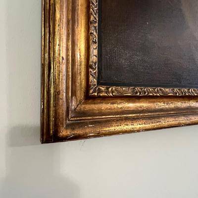 Portrait Oil Painting of Soldier in Large Gilded Frame (LR-RG)