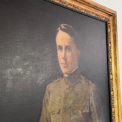 Portrait Oil Painting of Soldier in Large Gilded Frame (LR-RG)