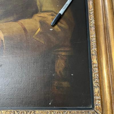 Portrait Oil Painting of Soldier in Large Gilded Frame (LR-RG)