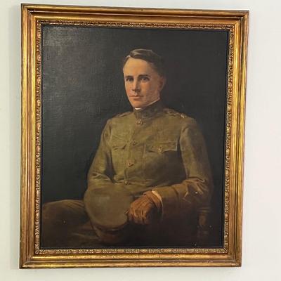 Portrait Oil Painting of Soldier in Large Gilded Frame (LR-RG)