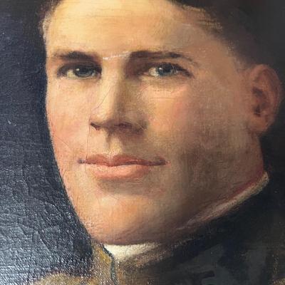 Portrait Oil Painting of Soldier in Large Gilded Frame (LR-RG)