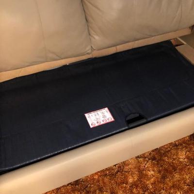 Grey Leather 3 pc Sectional