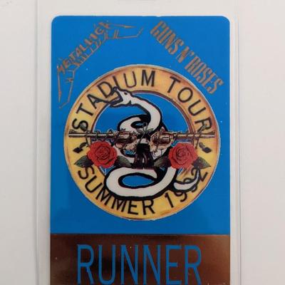 Metallica authentic 1992 Laminated Backstage Pass Stadium Tour Guns N Roses
