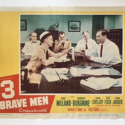 3 Brave Men original 1956 vintage lobby card