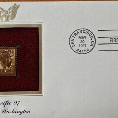 Pacific 97 George Washington Gold Stamp Replica First Day Cover