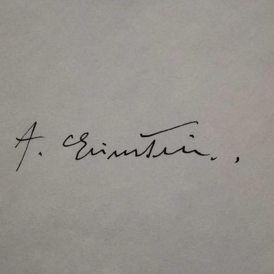 Albert Einstein signed slip