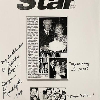Joyce Randolph signed paper
