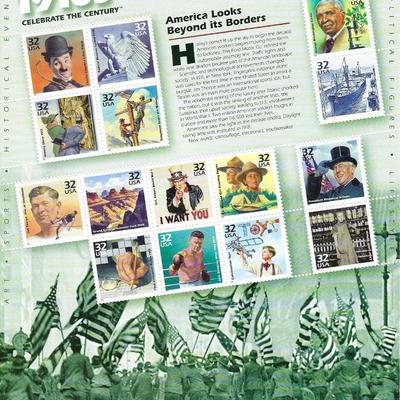 1910s Celebrate the Century Stamp Sheet