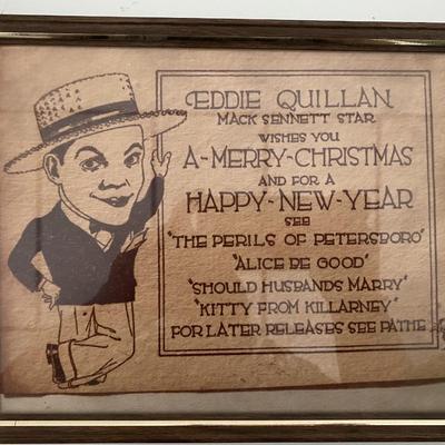 Eddie Quillan framed holiday movie advertisement 