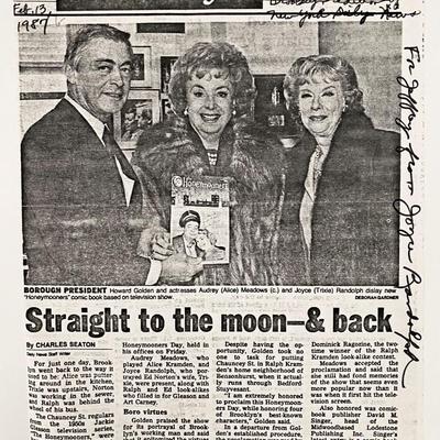 Joyce Randolph signed paper