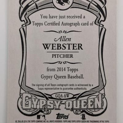 Allen Webster Signed Baseball Trading Card - Topps Gypsy Queen 2014