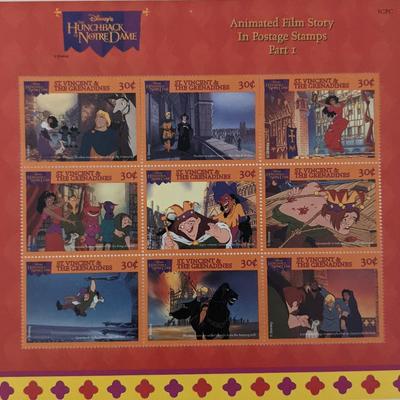 Disney's The Hunchback of Notre Dame Animated Film Story In Postage Stamps Part 1 Stamp Sheet - St. Vincent and The Grenadines