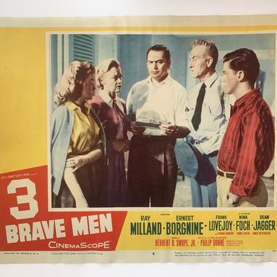 3 Brave Men original 1956 vintage lobby card