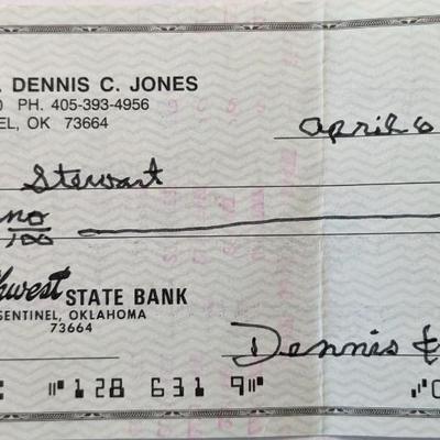 James Stewart endorsed check