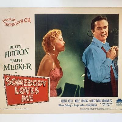 Somebody Loves Me original 1953 vintage lobby card