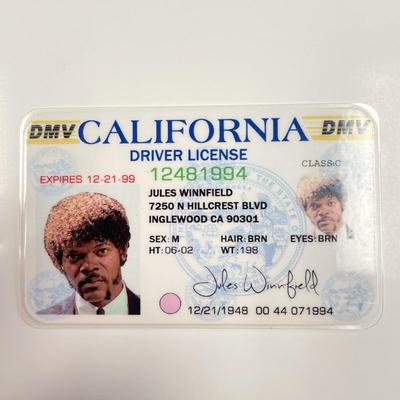 Samuel l Jackson Pulp Fiction Jules Winnfield Replica ID Prop