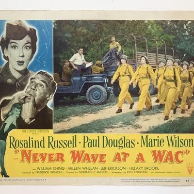 Never Wave at a Wac original 1953 vintage lobby card