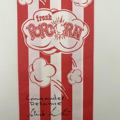 Star Wars Commander Desanne Patrick Ginter signed popcorn bag
