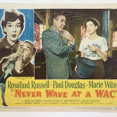Never Wave at a Wac original 1953 vintage lobby card