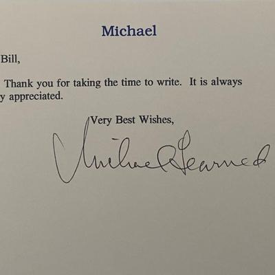 The Waltons Michael Learned Signed Note 