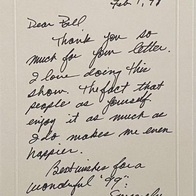 Brent Barrett Signed Note