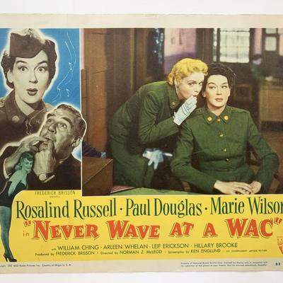 Never Wave at a Wac original 1953 vintage lobby card