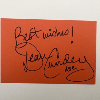 Cinematographer Dean Cundey original signature