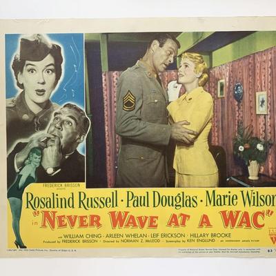 Never Wave at a Wac original 1953 vintage lobby card