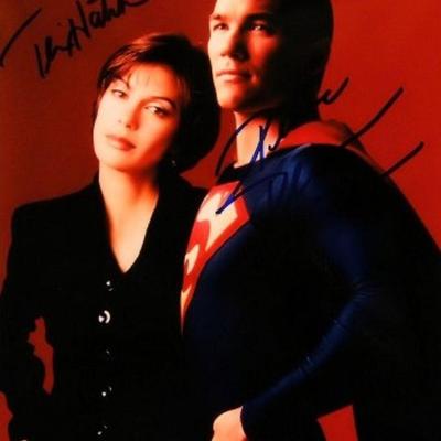 Terri Hatcher and Dean Cain signed promo photo 