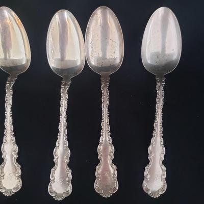 Four Varieties of Sterling Silver Spoons (LR-KD)