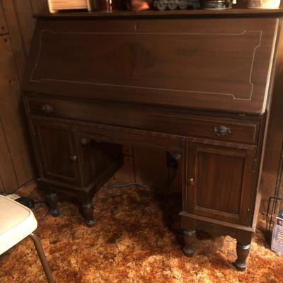 Vintage Drop Front Secretary Desk