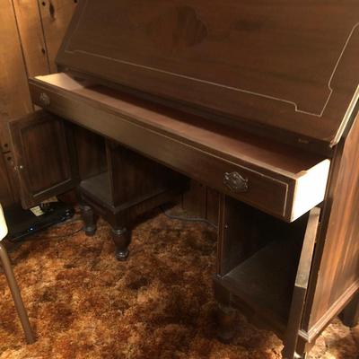 Vintage Drop Front Secretary Desk