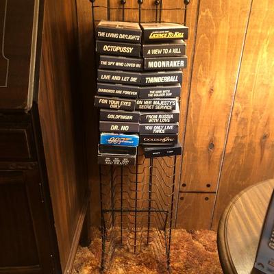 VHS LOT & Stand
