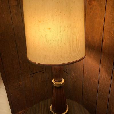 Brass & Wood Table Lamp