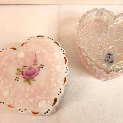 Lot #226 Lot of 2 Fenton Art Glass Trinket Boxes
