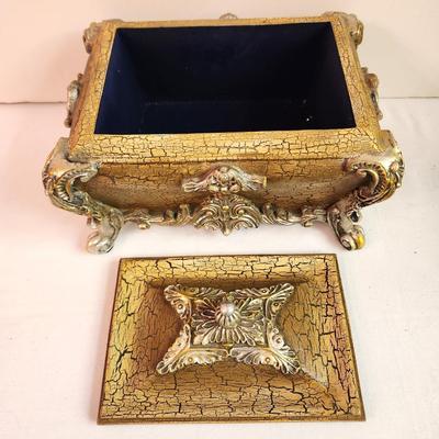 Lot #229 Contemporary Decorator Box - Gold/Silver tones