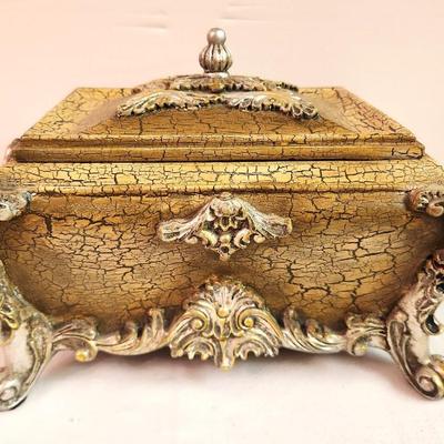 Lot #229 Contemporary Decorator Box - Gold/Silver tones