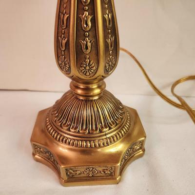 Lot #235 Exquisite Table Lamp with Fenton Art Glass Shade