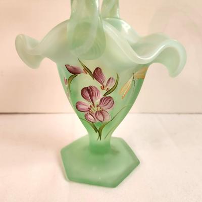 Lot #237 Fenton Art Glass Basket - Satin Finish